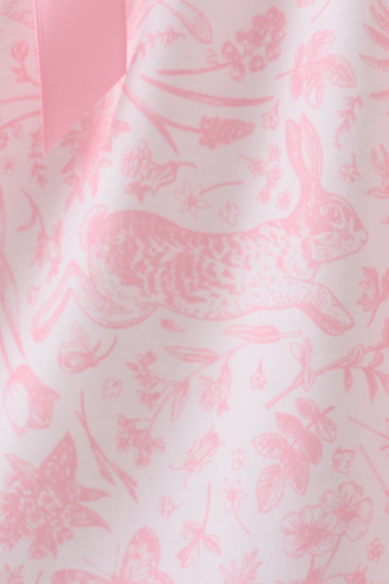 Pink bunny smocked lace collar dress - Abbies Place