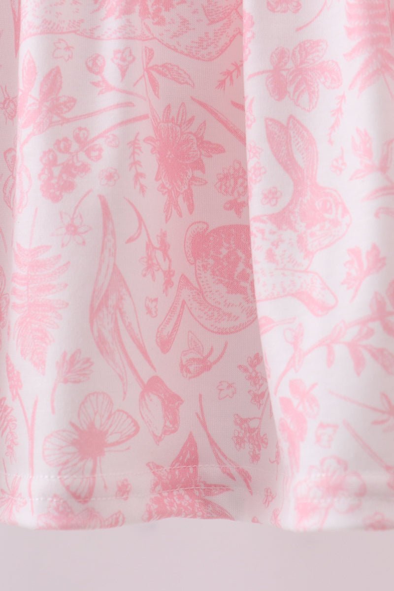 Pink bunny smocked lace collar shorts set - Abbies Place