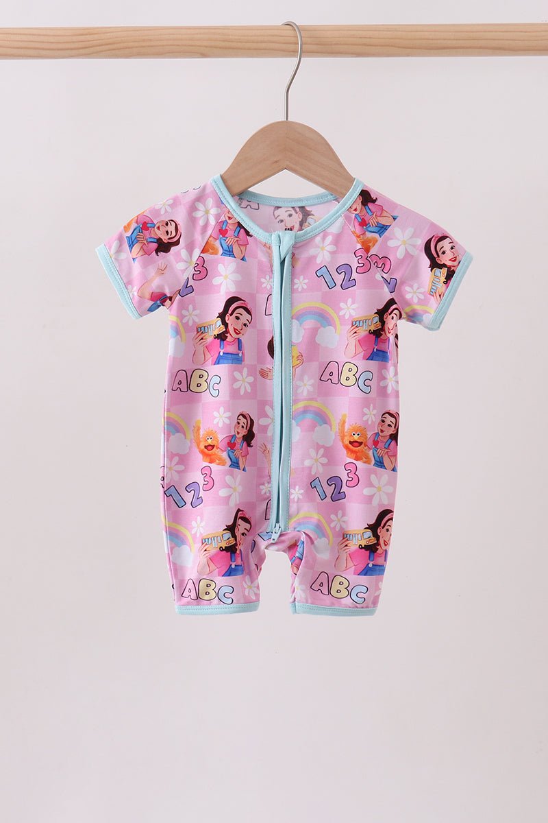 Pink Character Bamboo Romper - Abbies Place