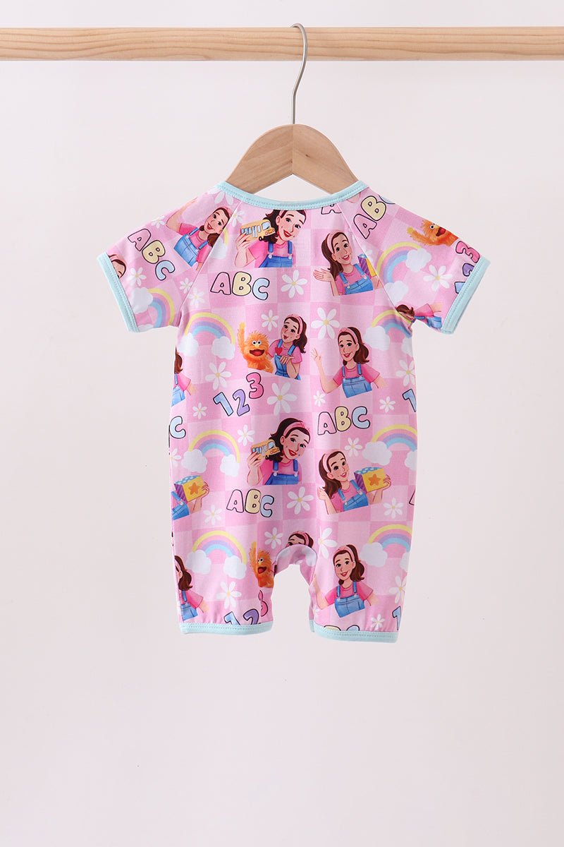 Pink Character Bamboo Romper - Abbies Place