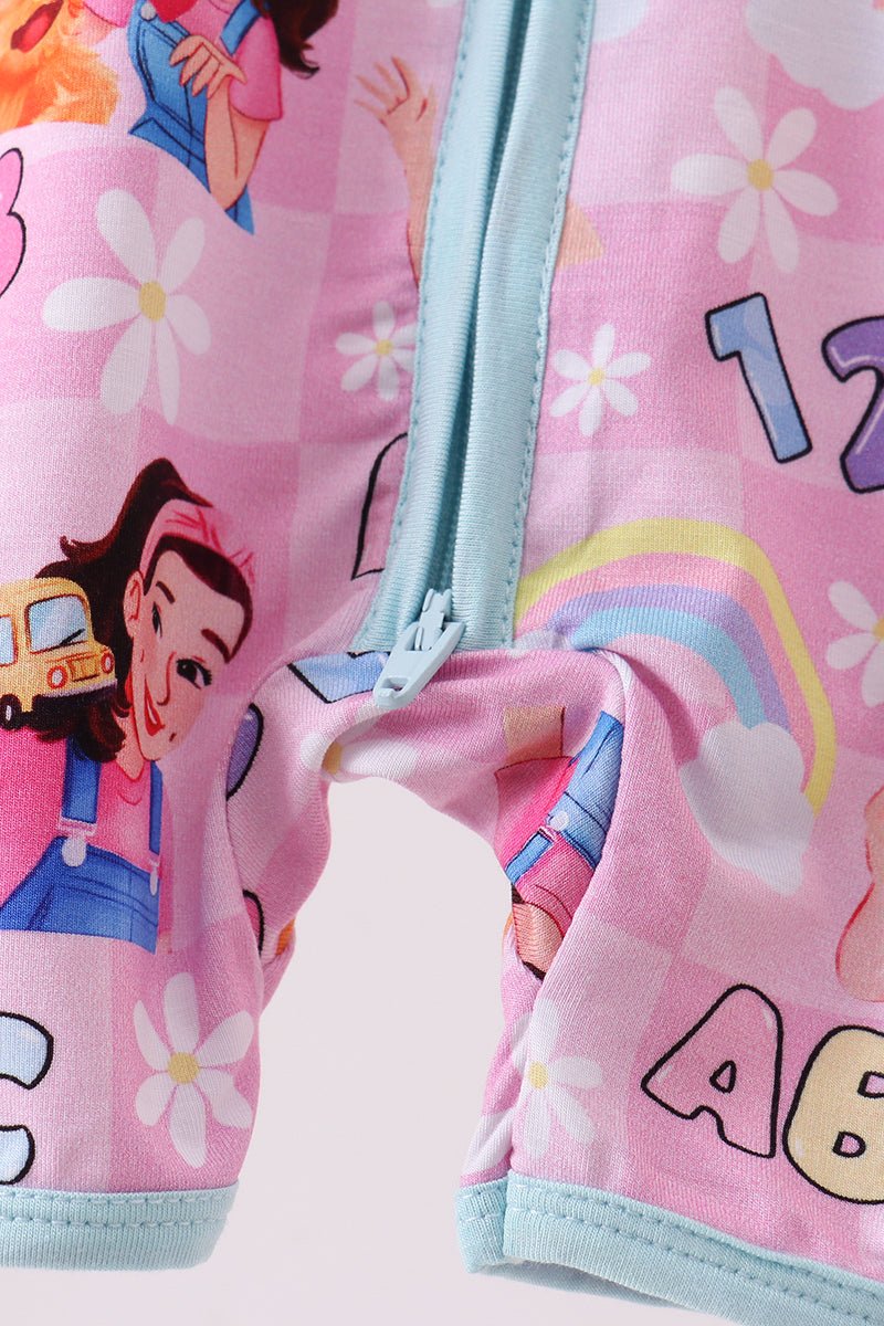 Pink Character Bamboo Romper - Abbies Place