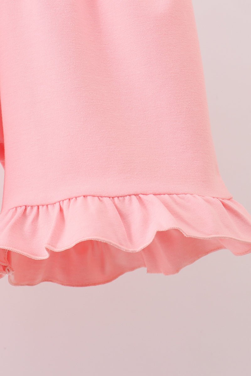 Pink character embroidery gingham bubble - Abbies Place