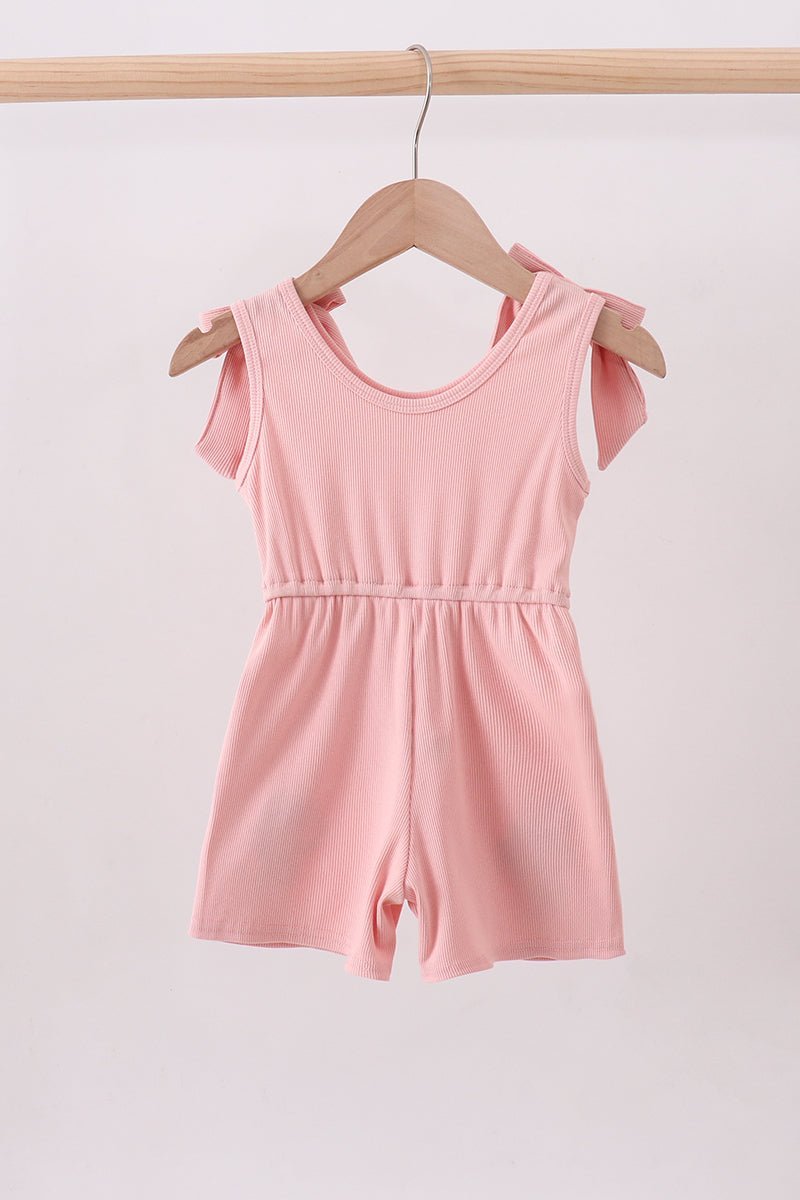 Pink character embroidery jumpsuit - Abbies Place