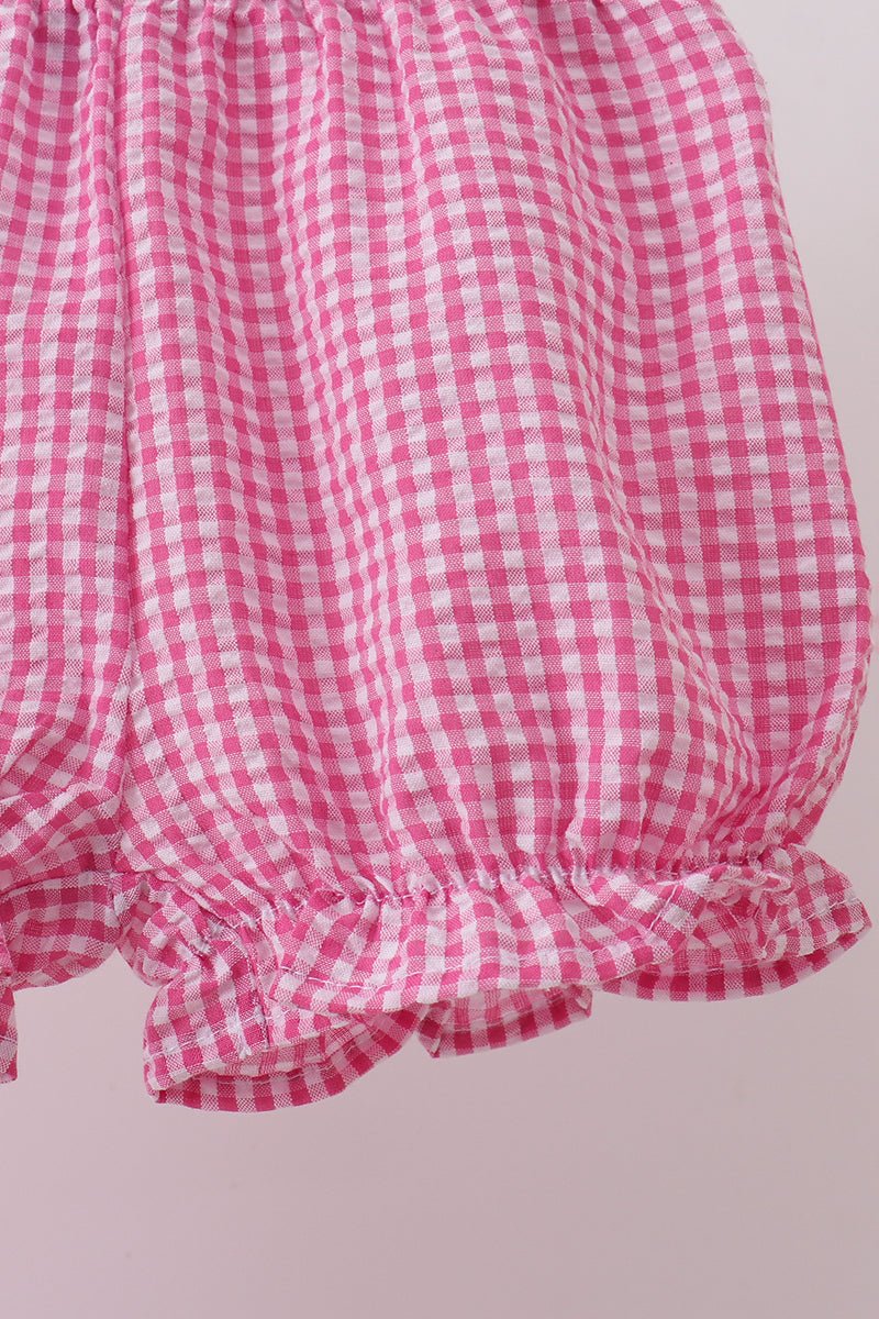 Pink cherry gingham shorts set - Abbies Place