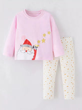 Load image into Gallery viewer, Pink Christmas Santa Pajama Set
