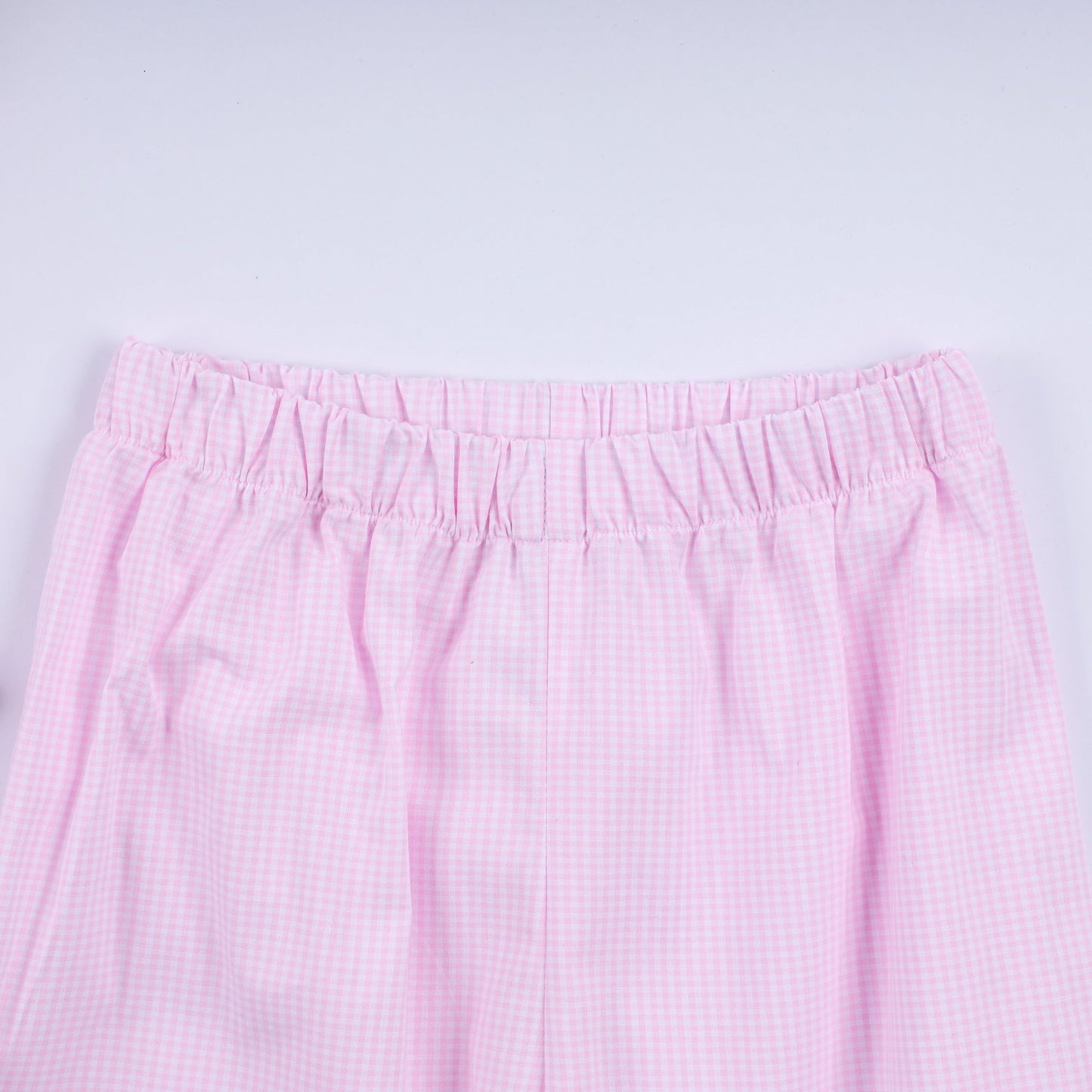 Pink christmas tree hand smocked ruffle pants set - Abbies Place