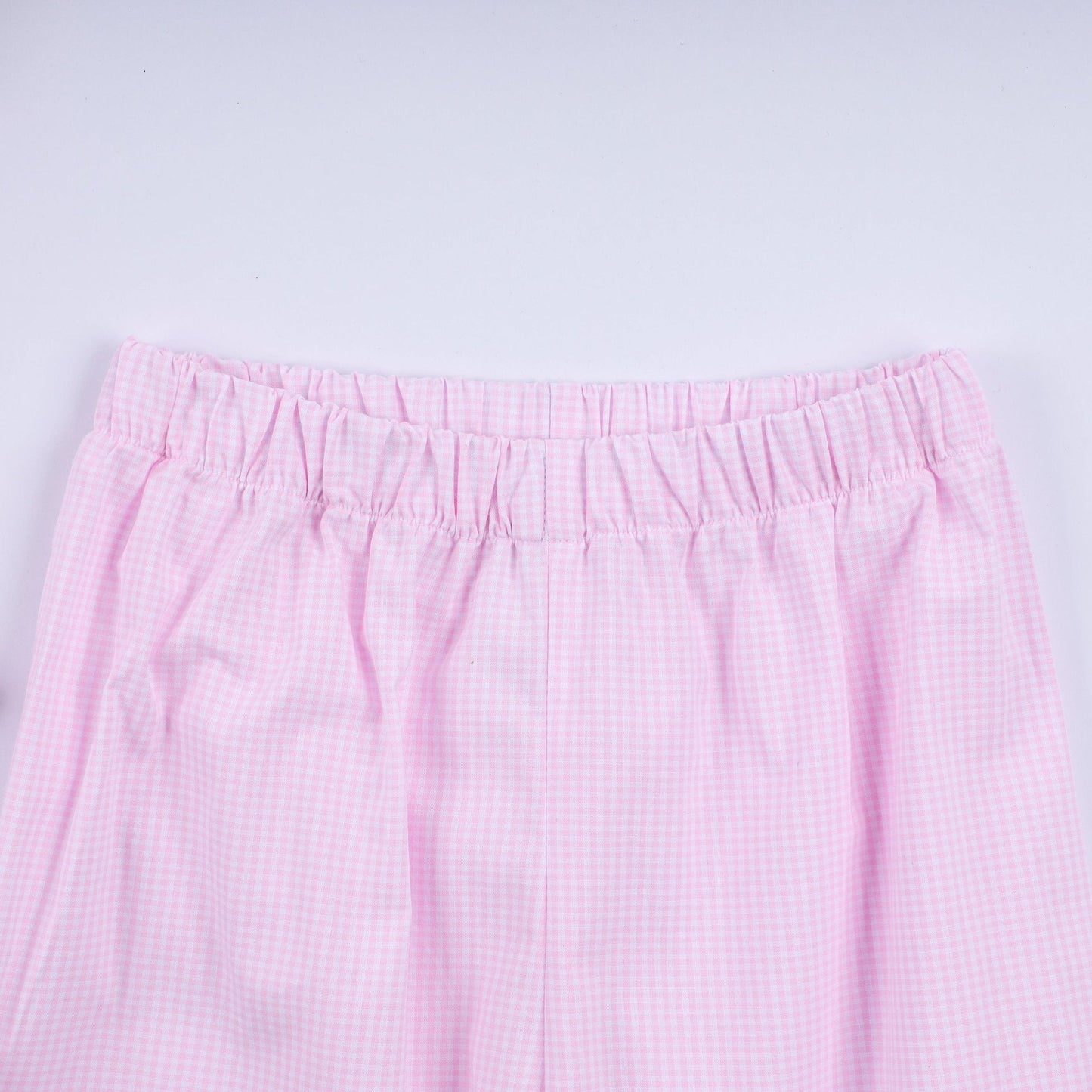 Pink christmas tree hand smocked ruffle pants set - Abbies Place