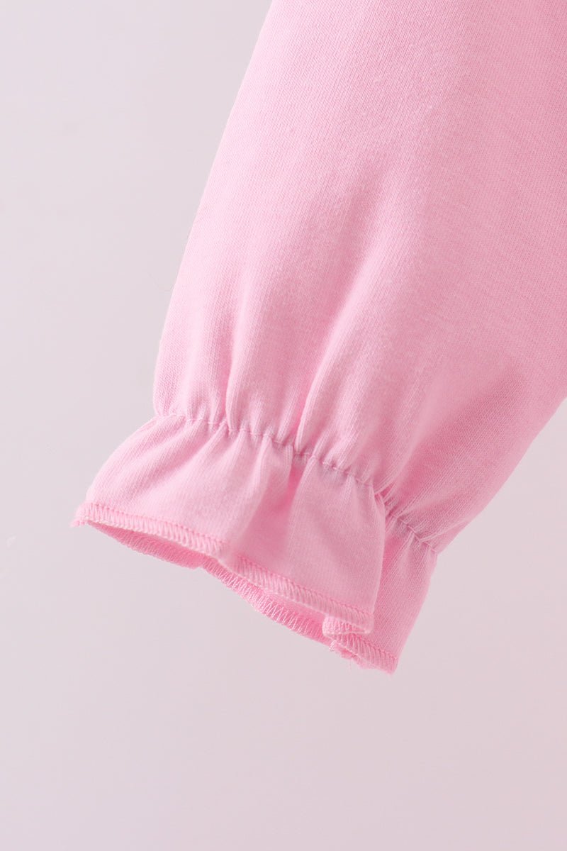 Pink cotton applique gingham 2pc set - Abbies Place