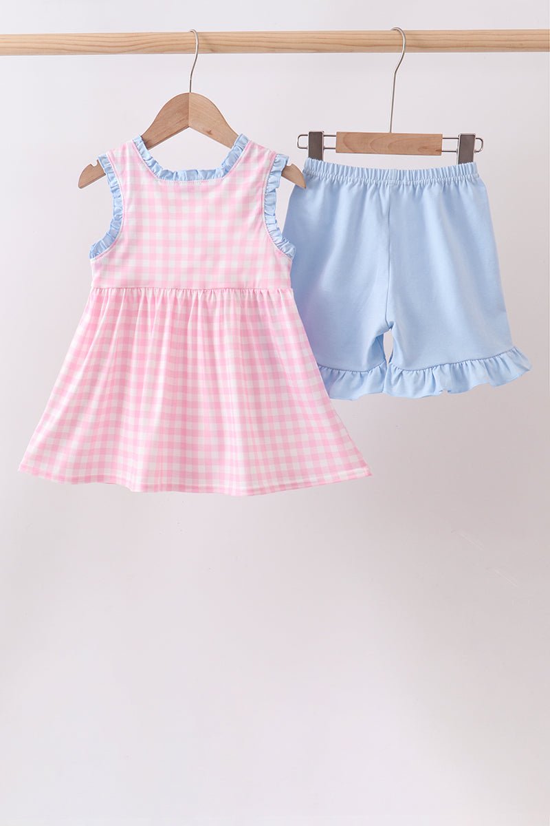 Pink Cow Embroidered Set - Abbies Place