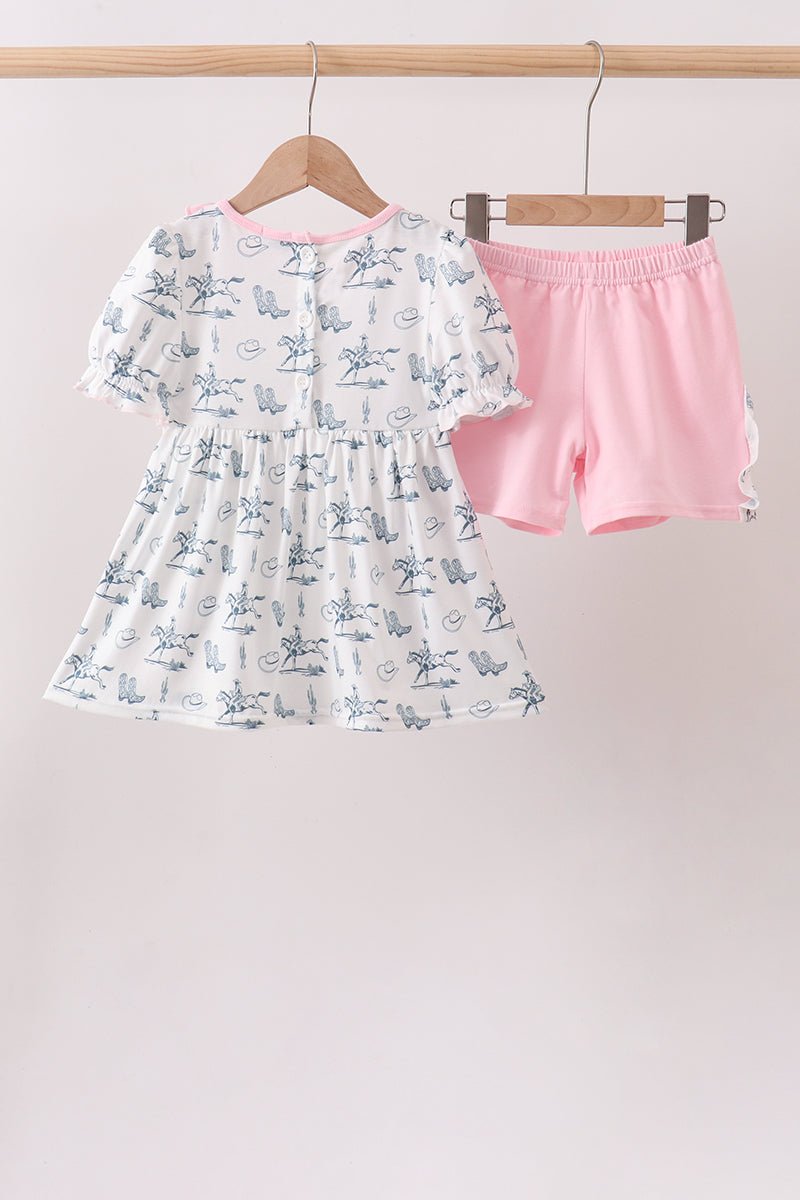 Pink Cowboy Ruffle Set - Abbies Place