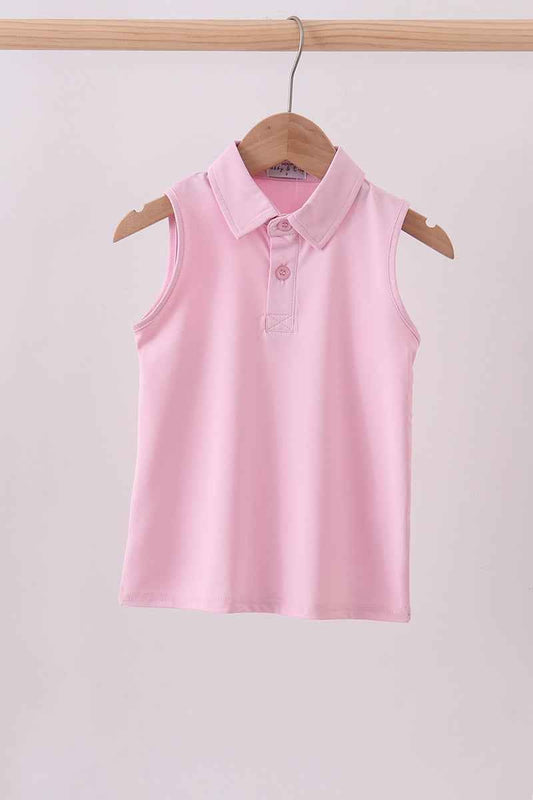 Pink everyday Knit Collared Tank - Abbies Place