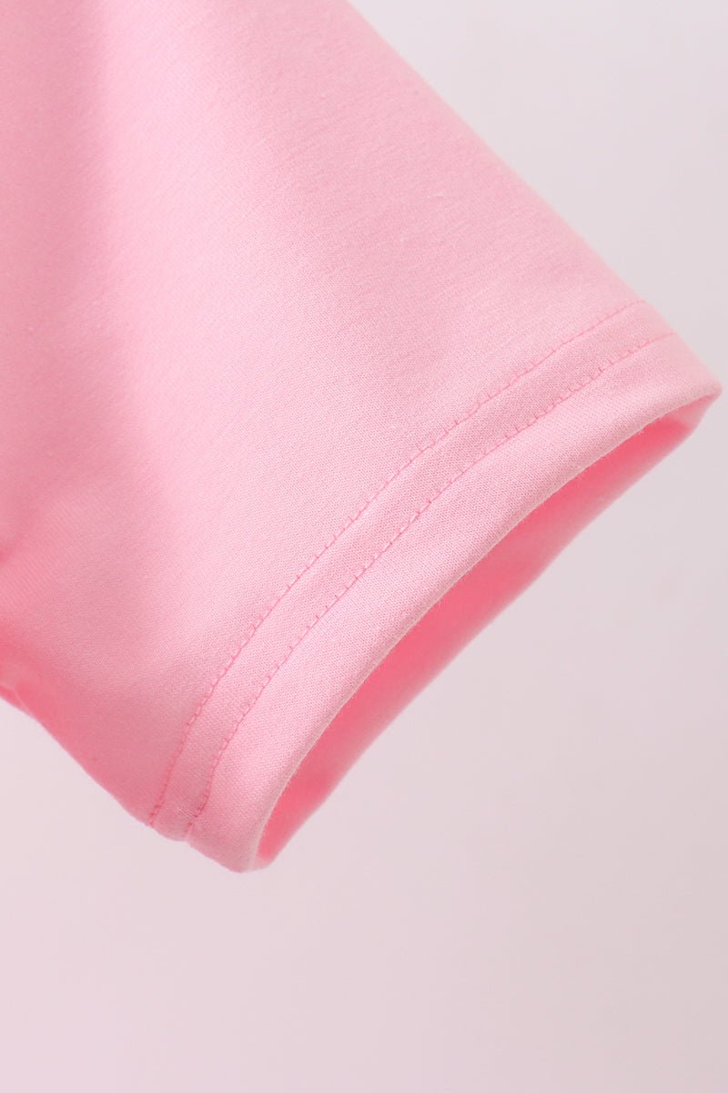 Pink flag bow sequin mom&me top - Abbies Place