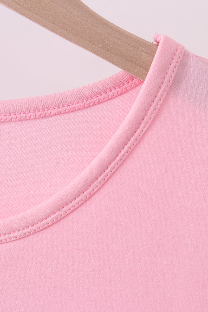 Pink flag bow sequin mom&me top - Abbies Place