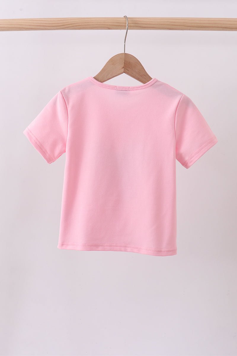 Pink flag bow sequin mom&me top - Abbies Place