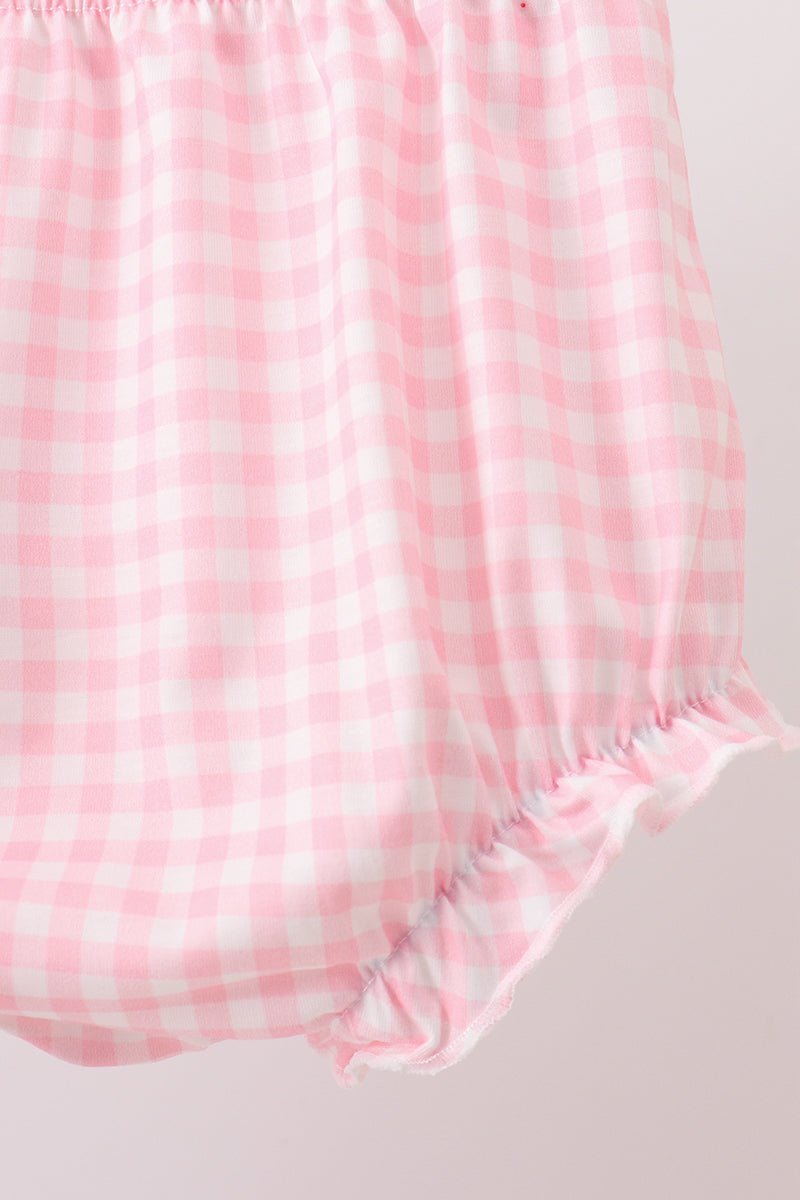 Pink Floral Applique Bow Bloomer Set - Abbies Place