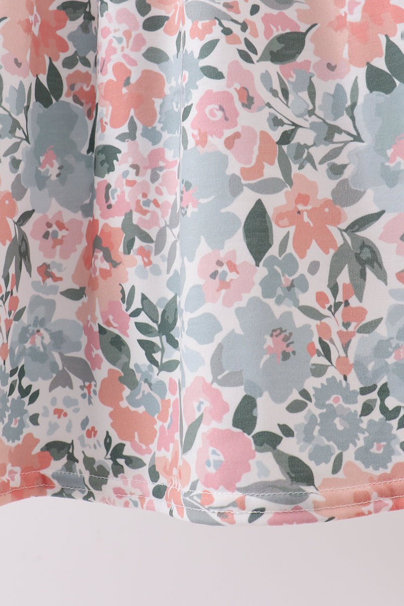 Pink Floral Smocked dress - Abbies Place