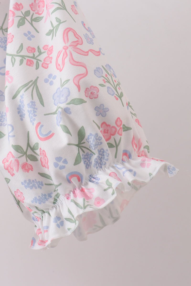 Pink floral smocked mom dress - Abbies Place