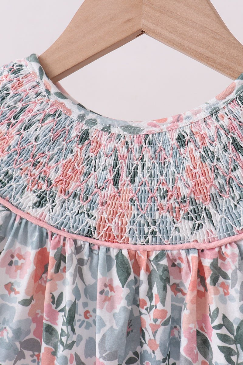 Pink Floral Smocked Set - Abbies Place