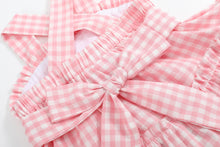 Load image into Gallery viewer, Pink Gingham Check Layered Sundress
