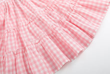 Load image into Gallery viewer, Pink Gingham Check Layered Sundress
