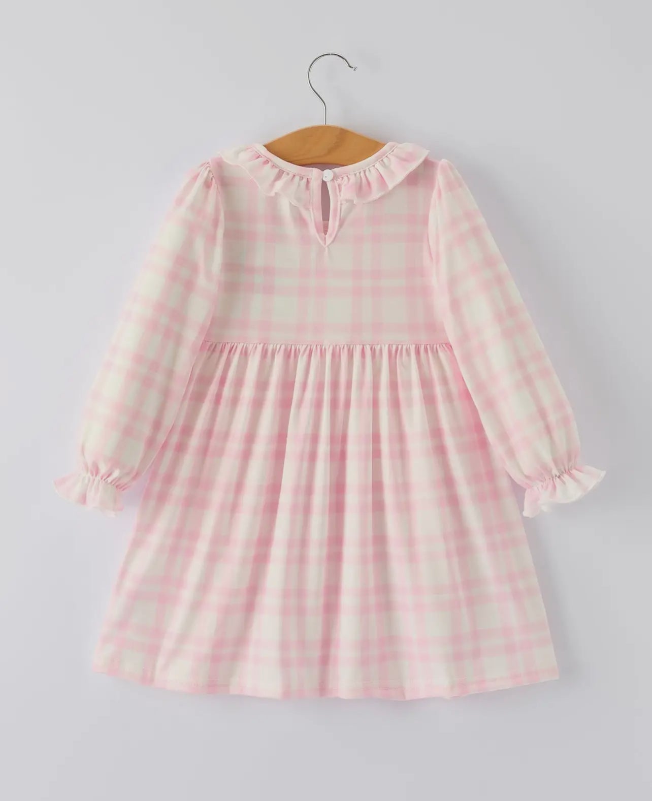 Pink Gingham Dress with Ballet Shoe Embroidery - Abbies Place