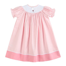 Load image into Gallery viewer, Pink Hearts &amp; Bows Smocked Bishop Dress
