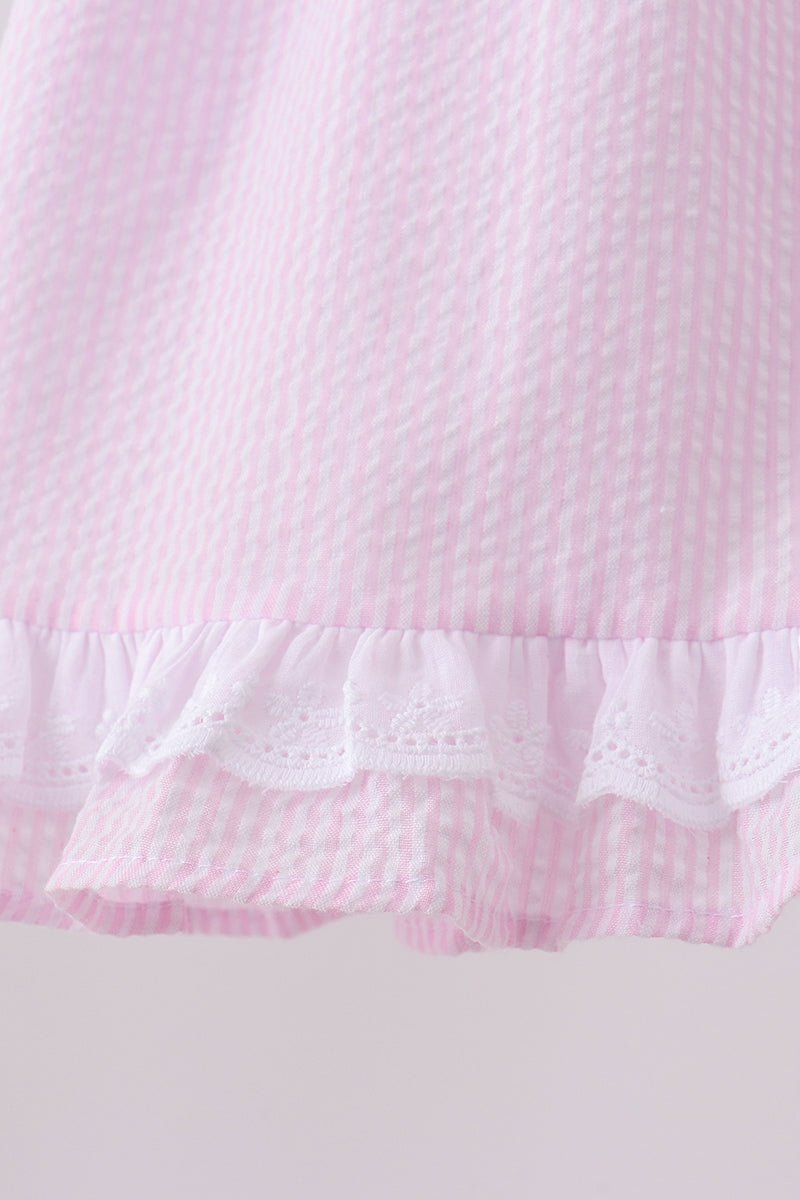 Pink lemon ruffle gingham bloomer set - Abbies Place