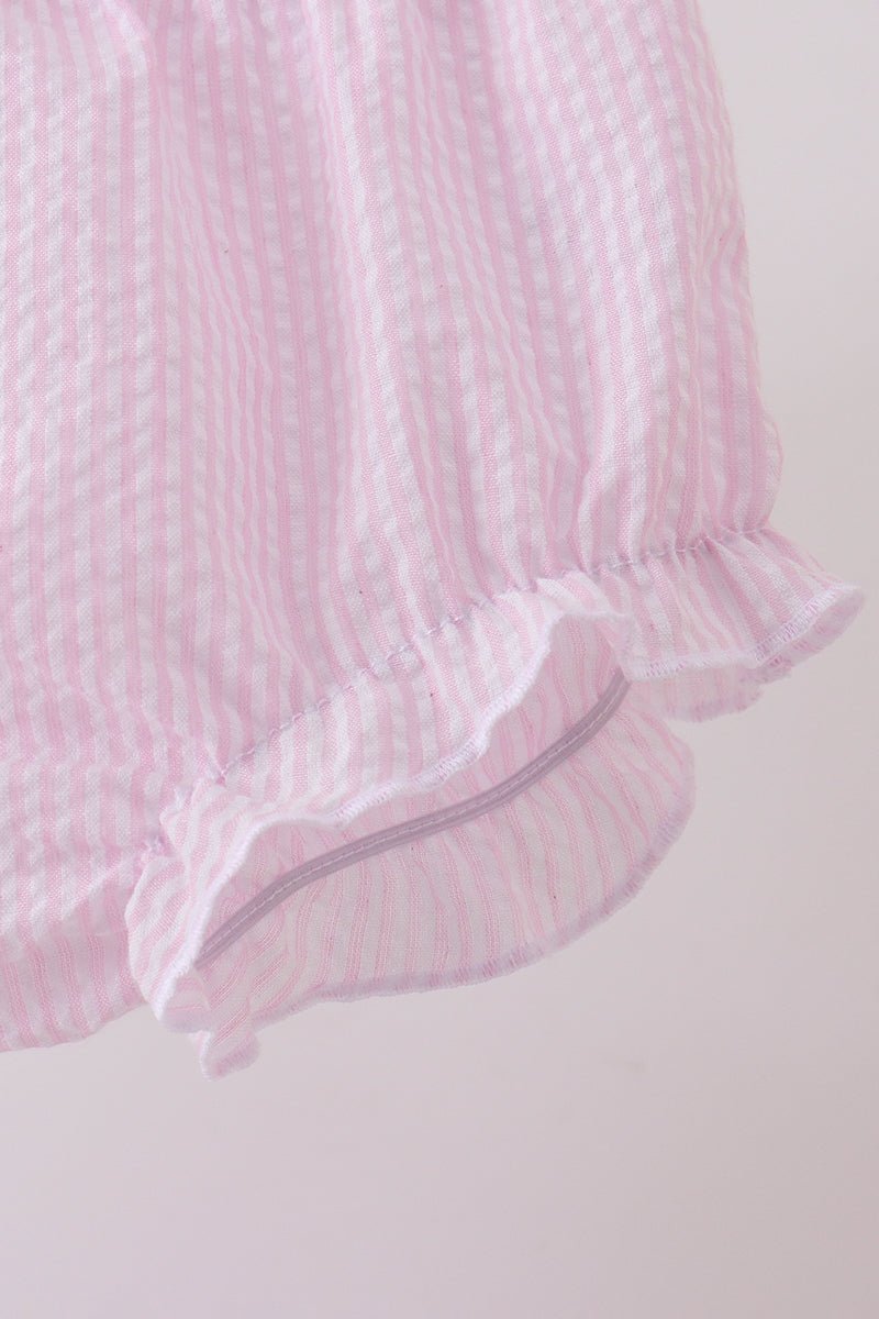 Pink lemon ruffle gingham bloomer set - Abbies Place