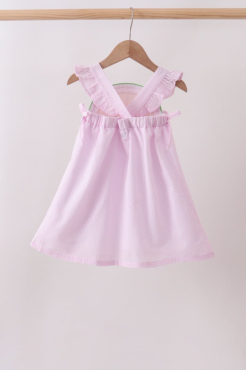 Pink lemon ruffle gingham dress - Abbies Place