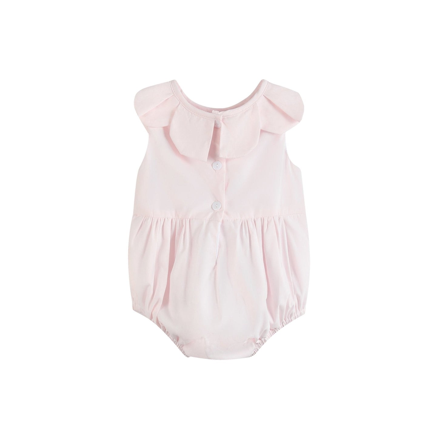 Pink Petal Collared Smocked Bubble Romper - Abbies Place