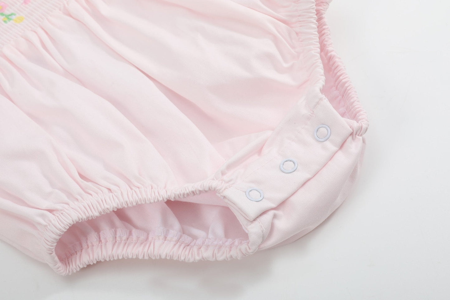 Pink Petal Collared Smocked Bubble Romper - Abbies Place