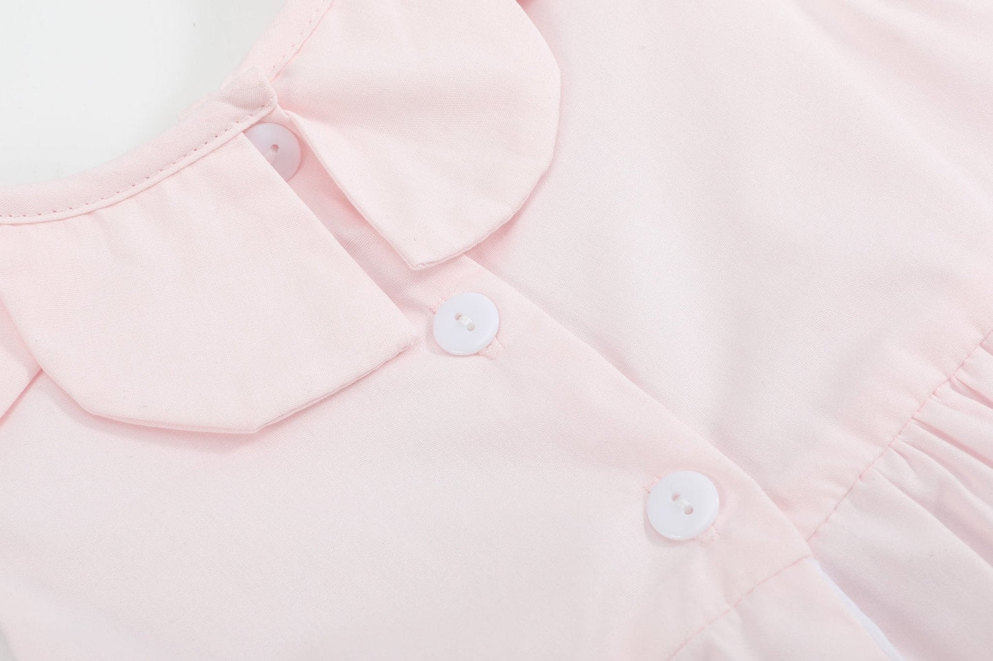 Pink Petal Collared Smocked Bubble Romper - Abbies Place