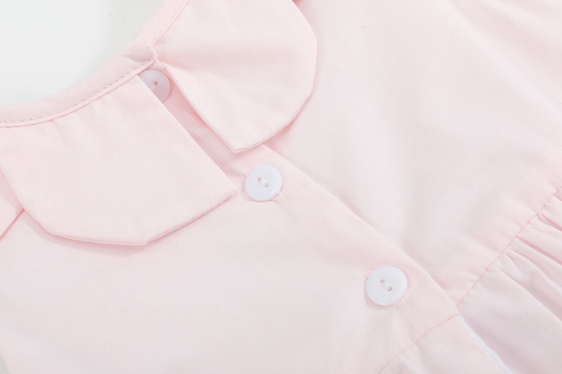 Pink Petal Collared Smocked Bubble Romper - Abbies Place