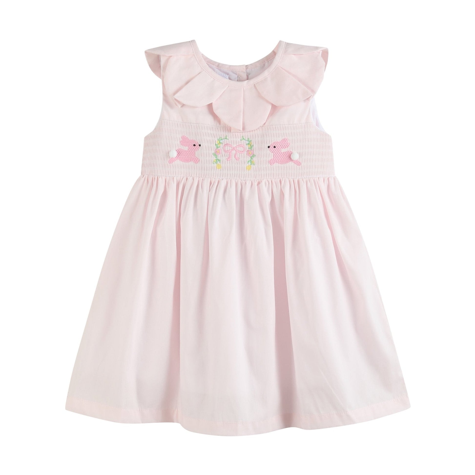 Pink Petal Collared Smocked Dress - Abbies Place