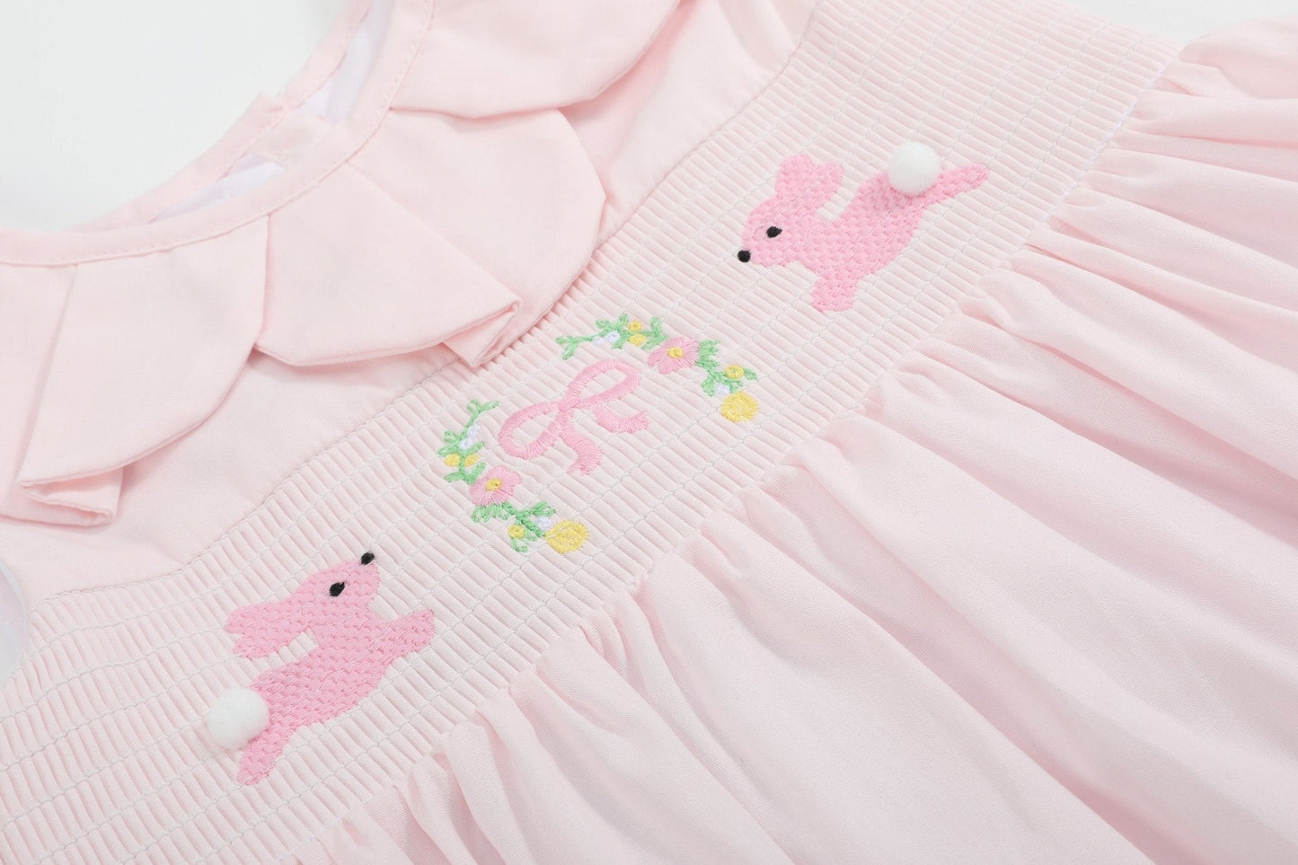 Pink Petal Collared Smocked Dress - Abbies Place