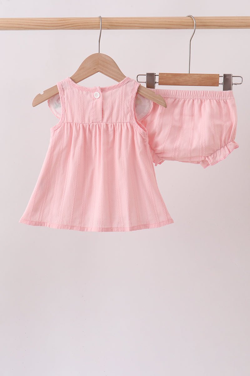 Pink Princess Embroidered Jacquard Bloomer Set - Abbies Place