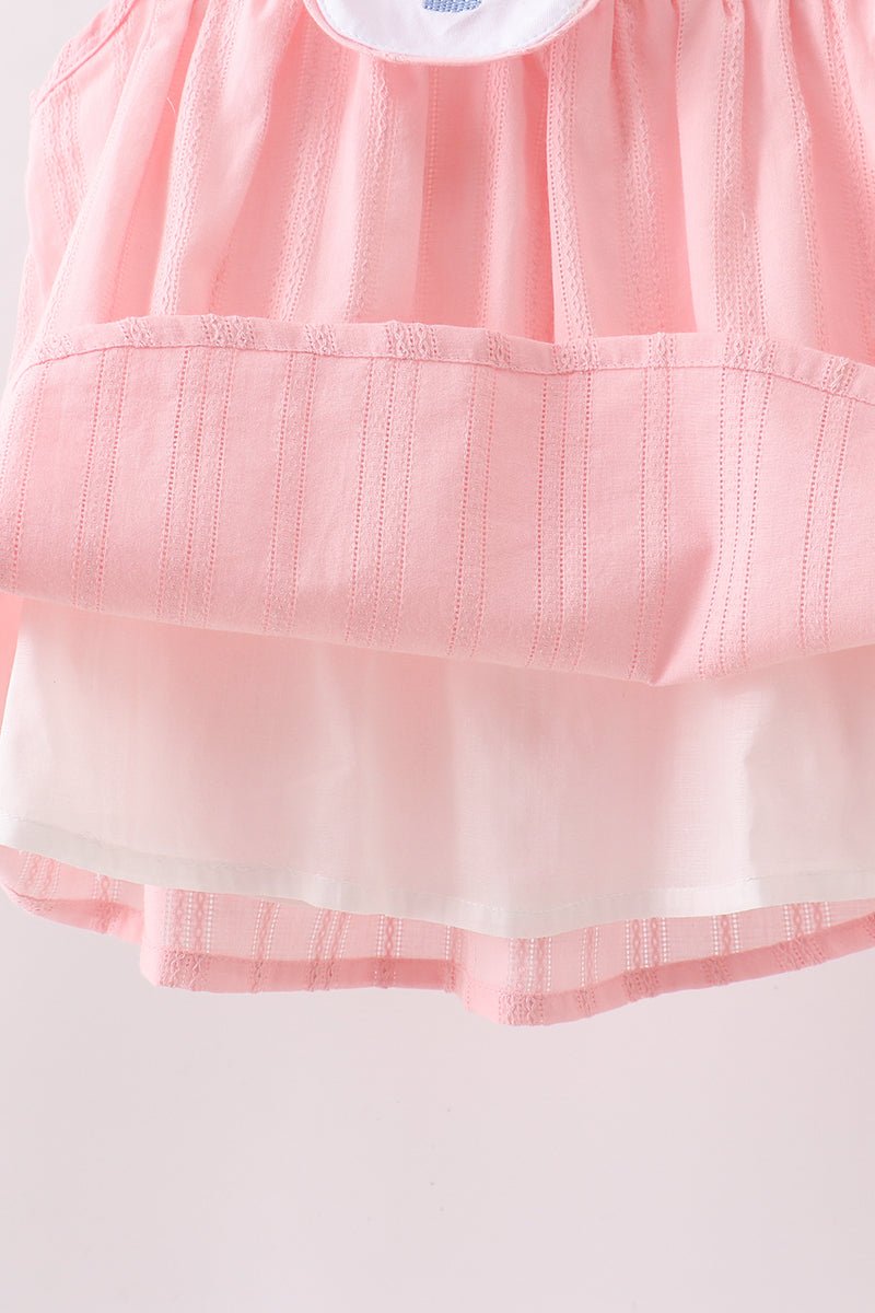 Pink Princess Embroidered Jacquard Dress - Abbies Place