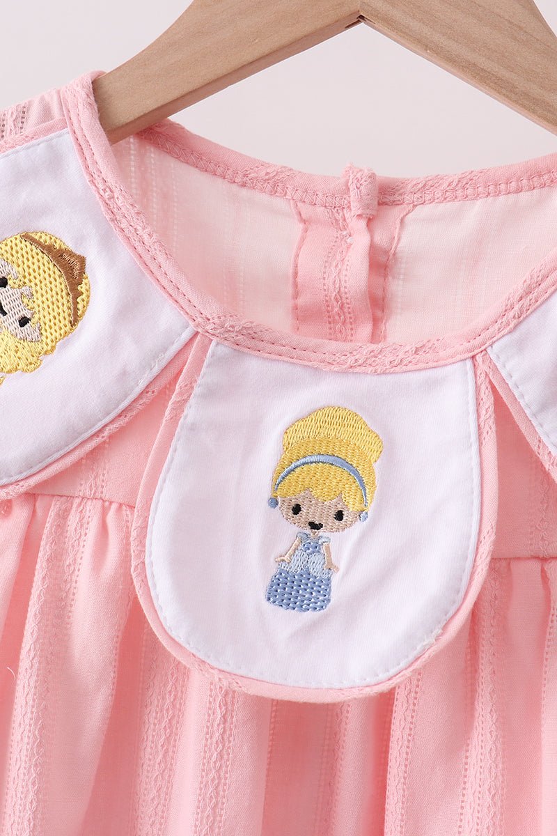 Pink Princess Embroidered Jacquard Dress - Abbies Place