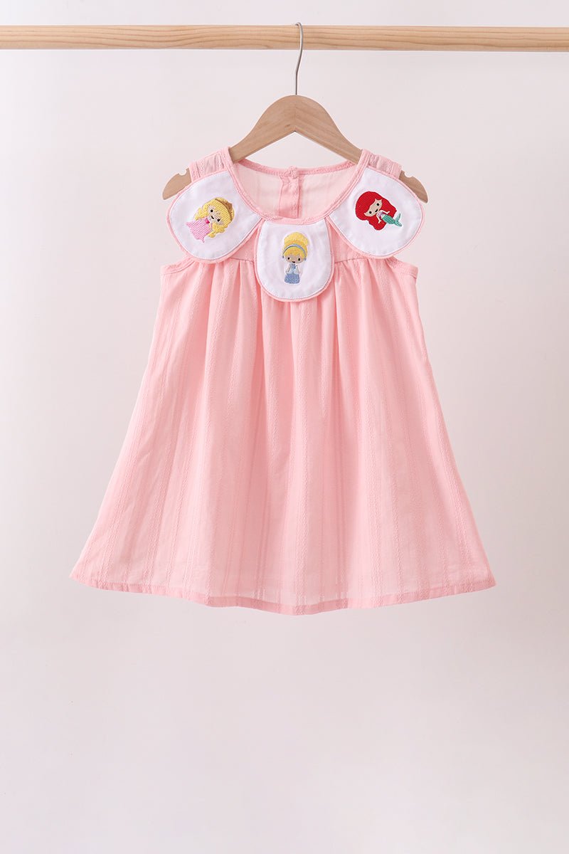 Pink Princess Embroidered Jacquard Dress - Abbies Place