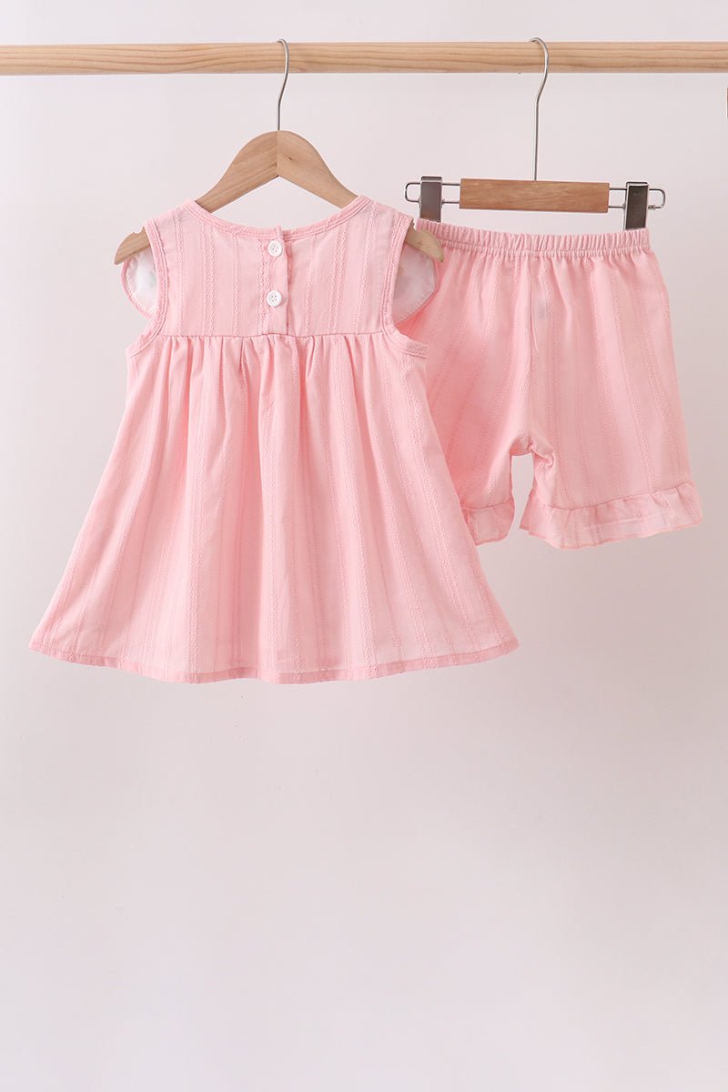 Pink Princess Embroidered Jacquard Set - Abbies Place