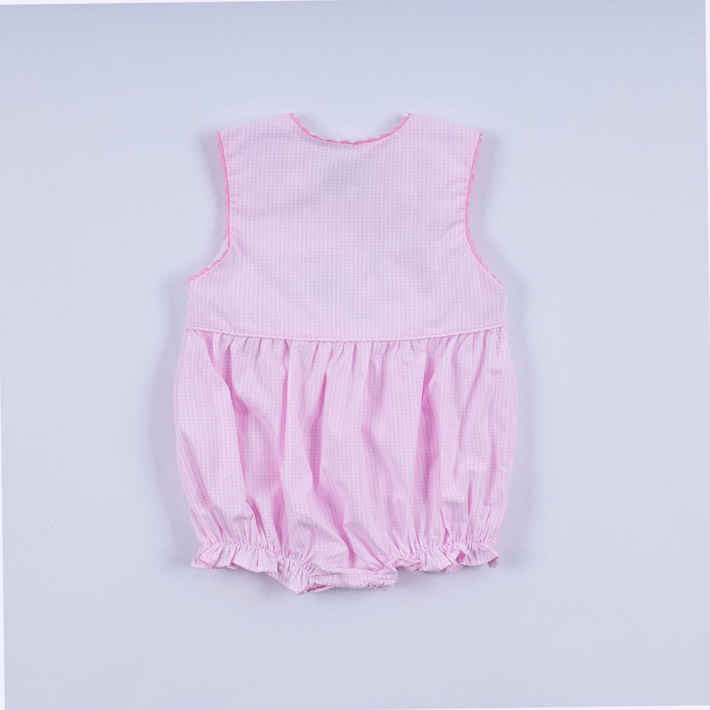 Pink princess hand smocked plaid bubble - Abbies Place