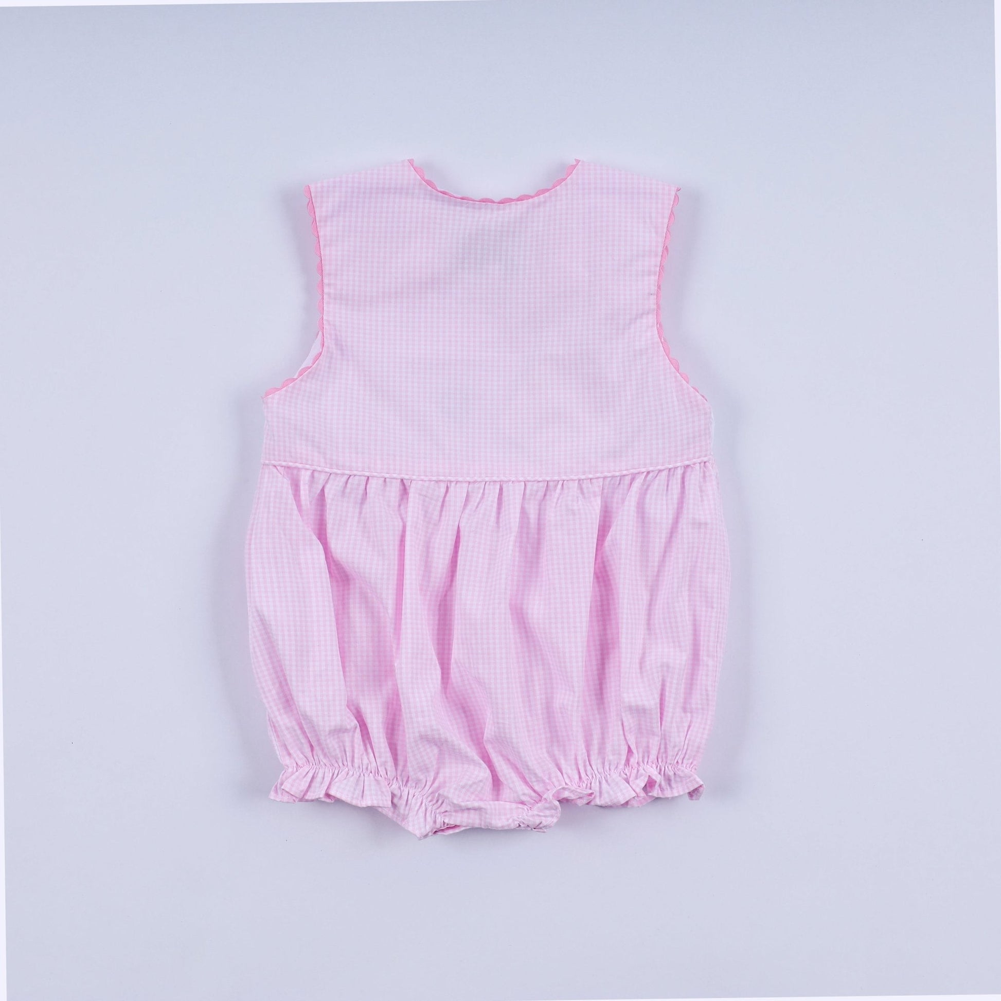 Pink princess hand smocked plaid bubble - Abbies Place
