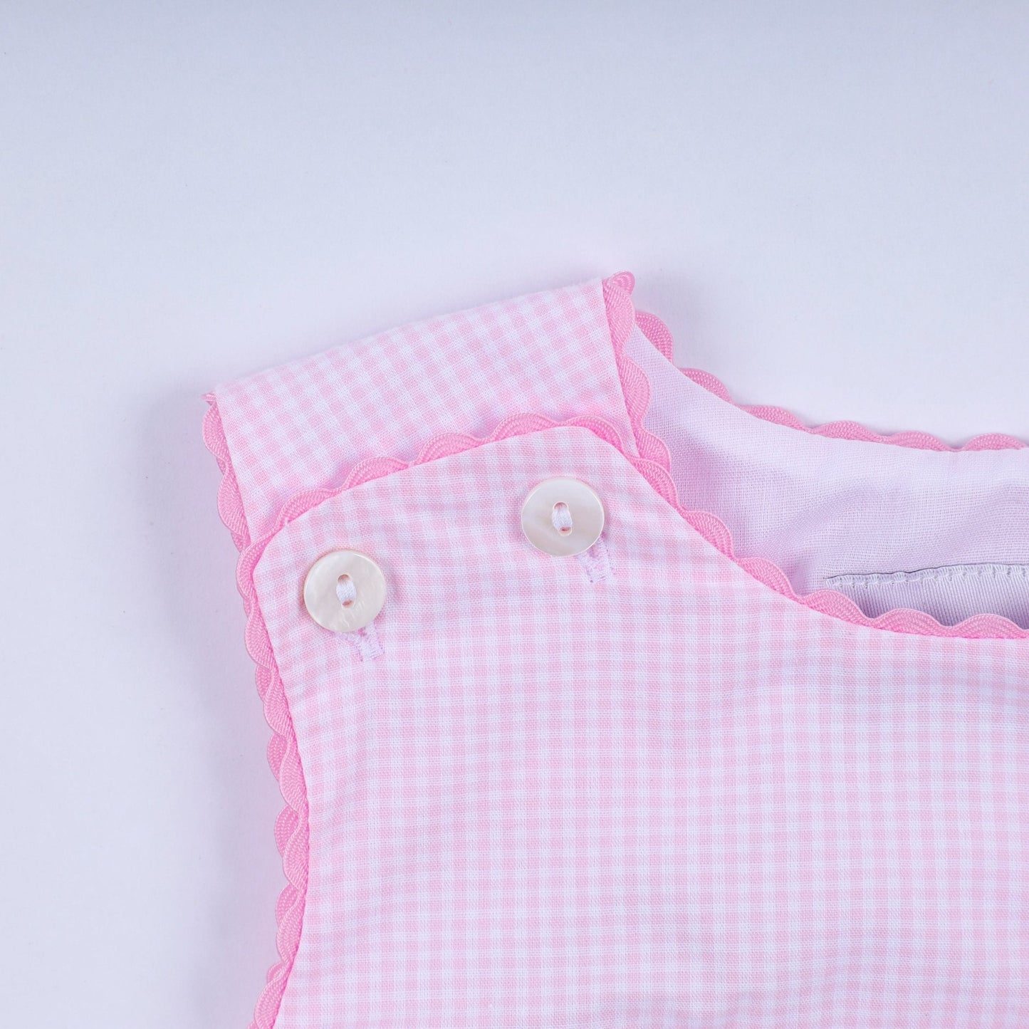 Pink princess hand smocked plaid bubble - Abbies Place