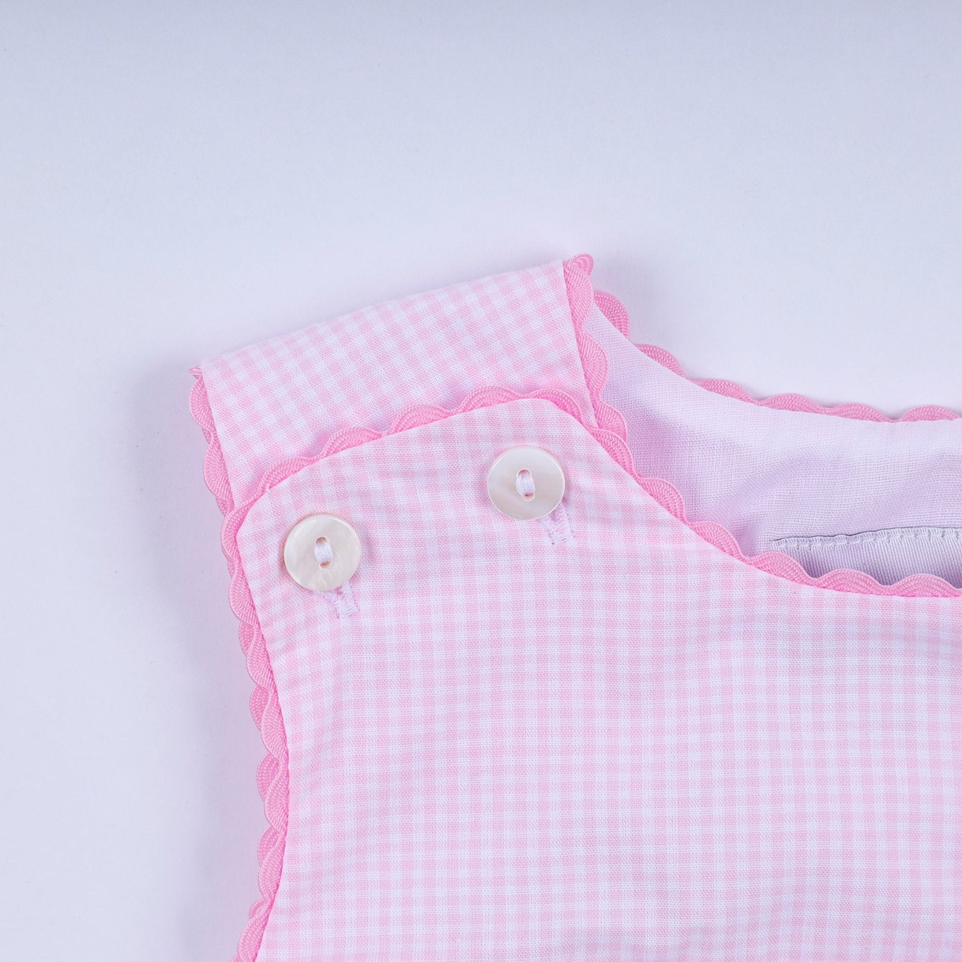 Pink princess hand smocked plaid bubble - Abbies Place