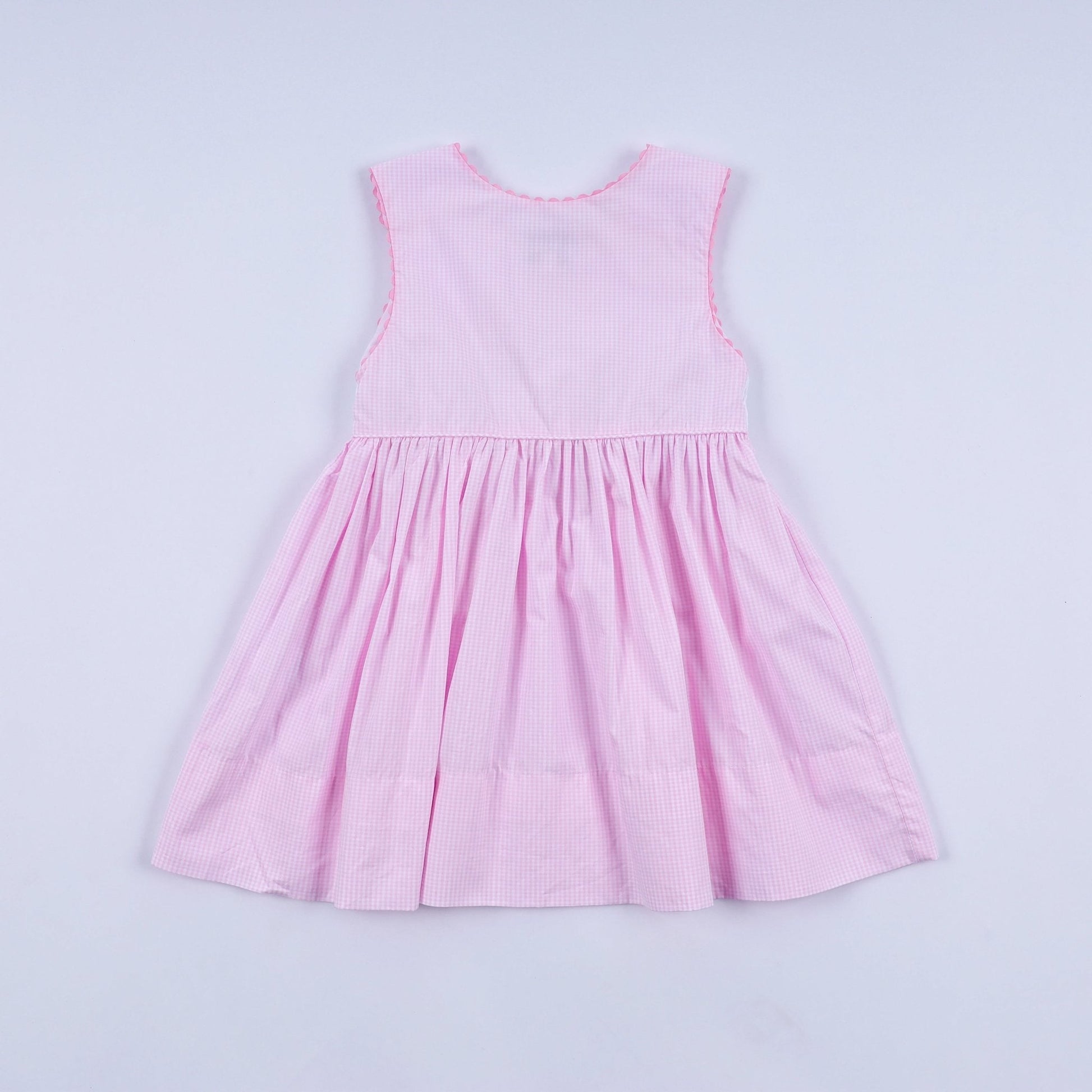 Pink princess hand smocked plaid dress - Abbies Place