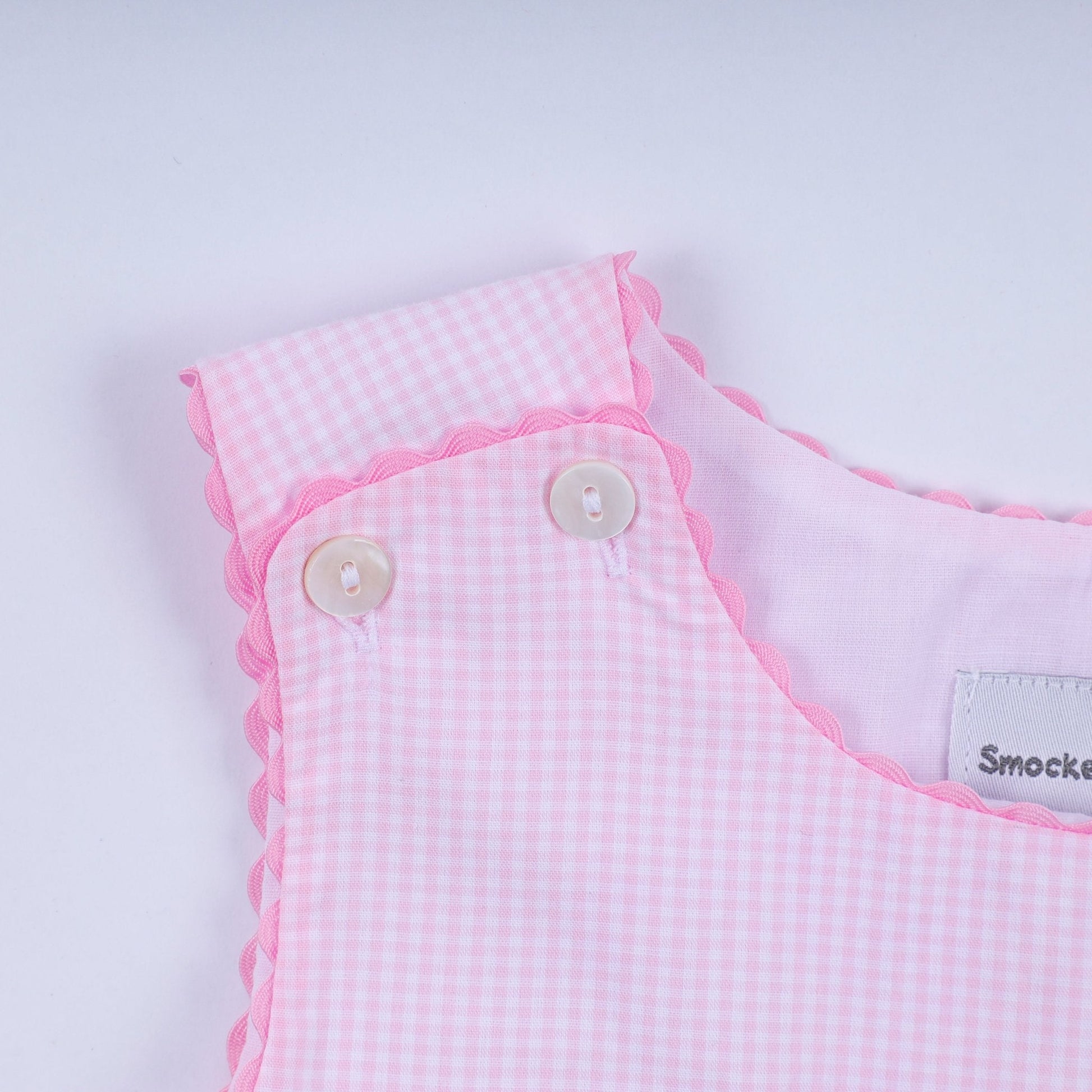 Pink princess hand smocked plaid dress - Abbies Place