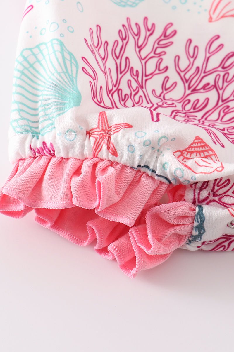 Pink Shell Embroidered Bubble - Abbies Place