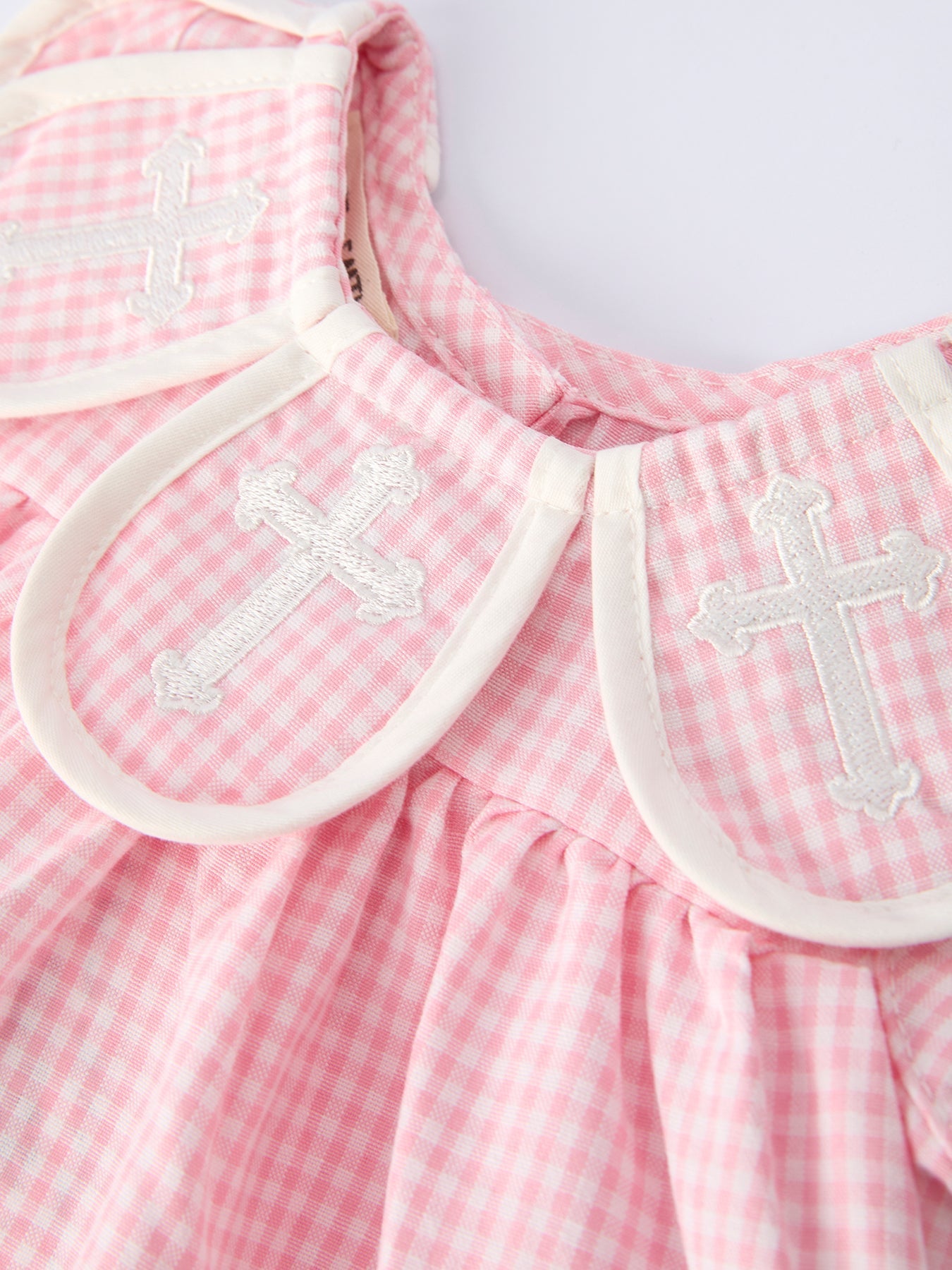Pink Smocked Church Christ Bishop Christening Baby Girls Bloomer Set - Abbies Place