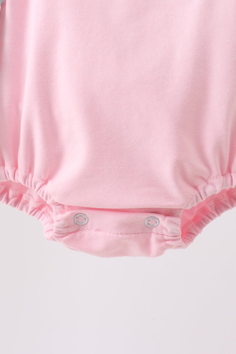 Pink Strawberry Applique Knit Bubble - Abbies Place