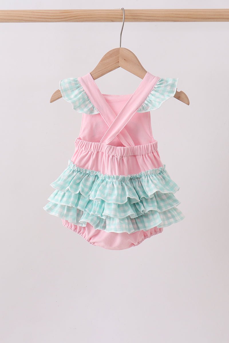 Pink Strawberry Applique Knit Bubble - Abbies Place